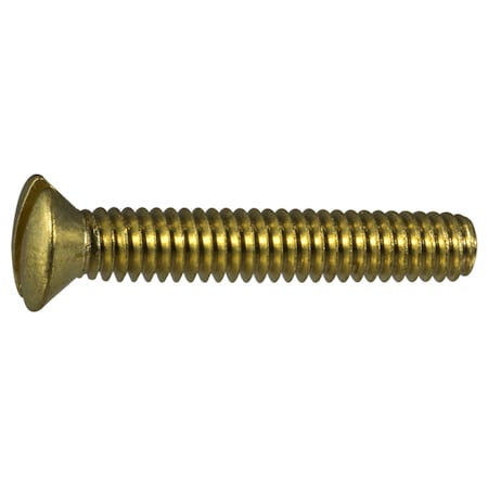 Midwest Fastener #8-32 x 1 in Slotted Oval Machine Screw, Plain Brass, 30 PK 61593